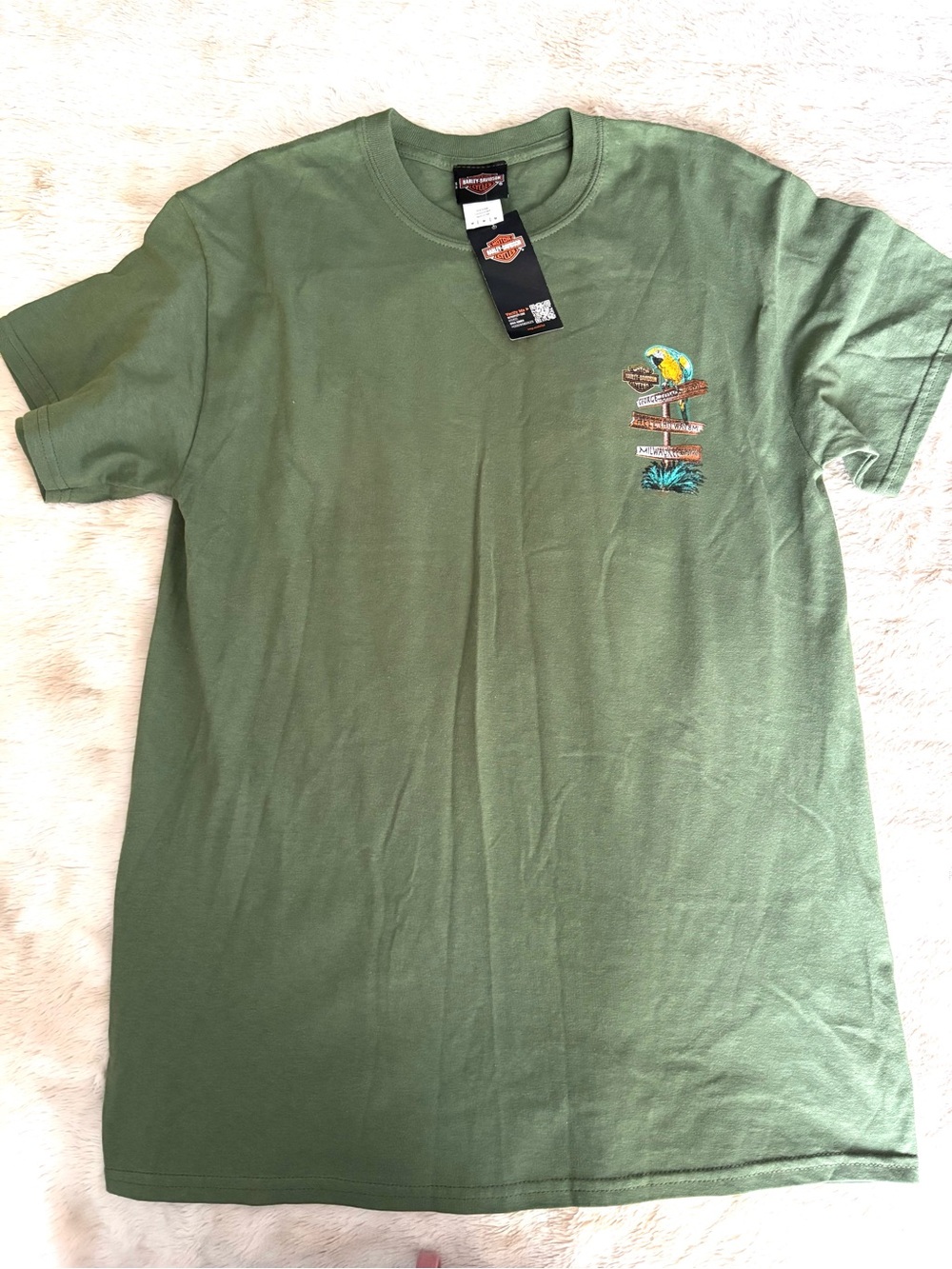 Harley-Davidson Men’s Olive Green Graphic Crew Neck T-Shirt